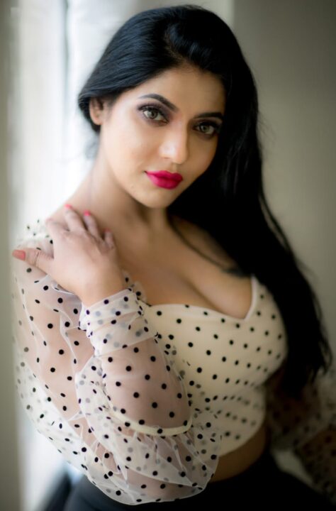 Reshma Pasupuleti hot stills in polka dot dress