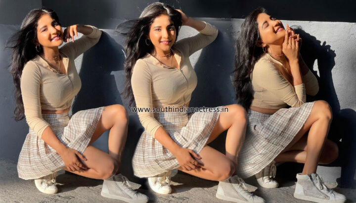 Sakshi Agarwal stills in skater skirt