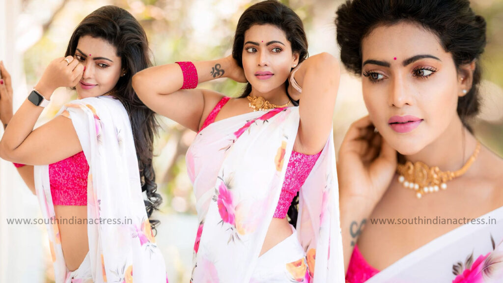 Shaashvi Bala in floral saree stills