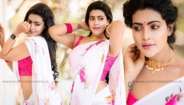 Shaashvi Bala in floral saree stills