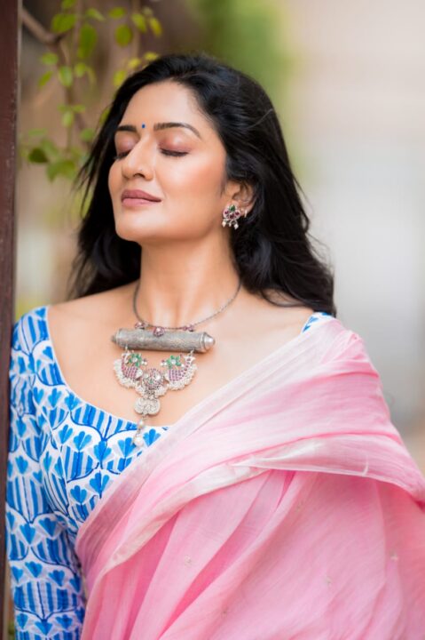 Vimala Raman In Khadi Jamdani Saree Photos South Indian Actress