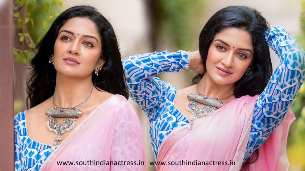 Vimala Raman in Khadi Jamdani saree photos