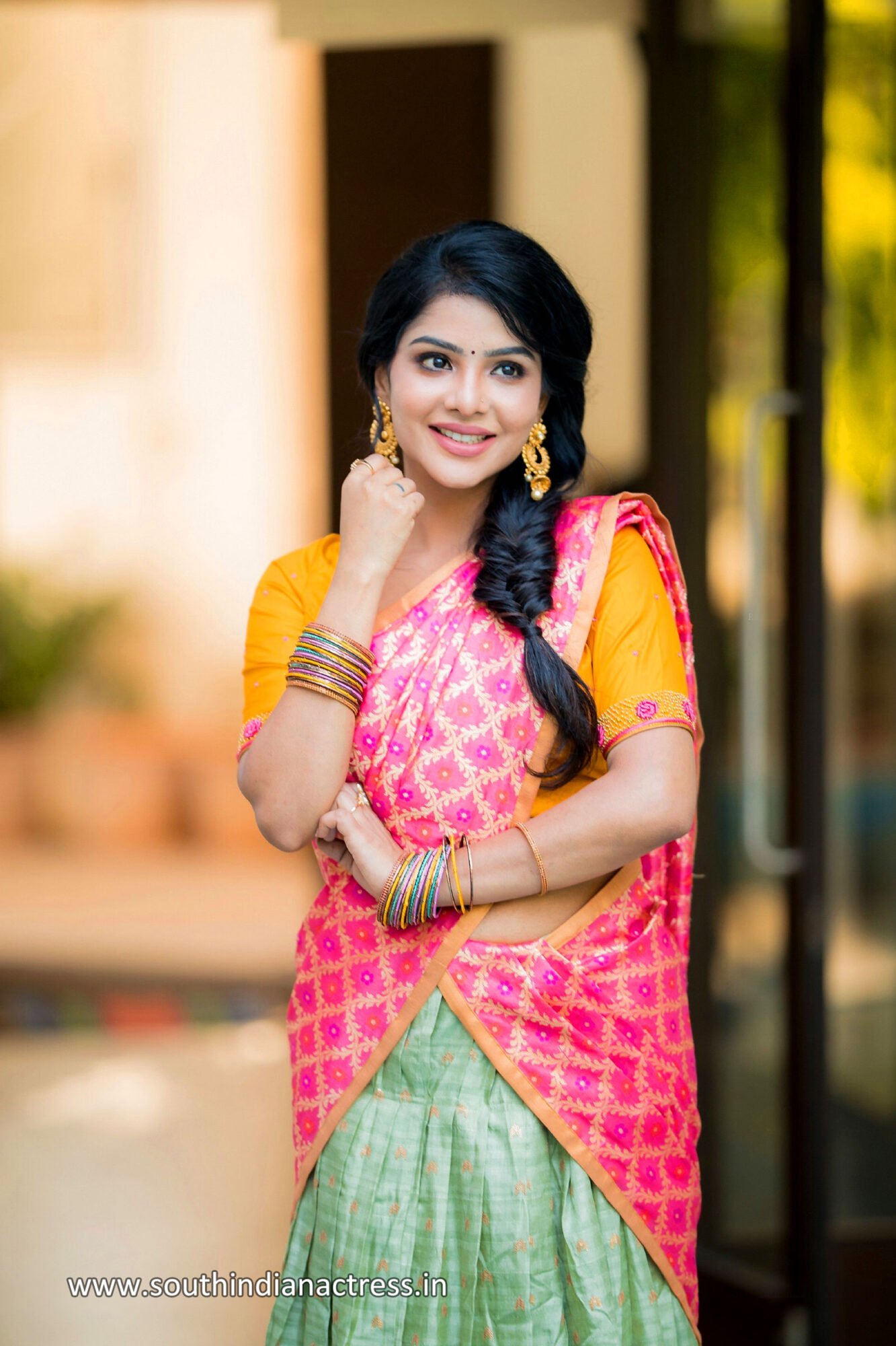 Pavithra Lakshmi in half saree stills HD - South Indian Actress