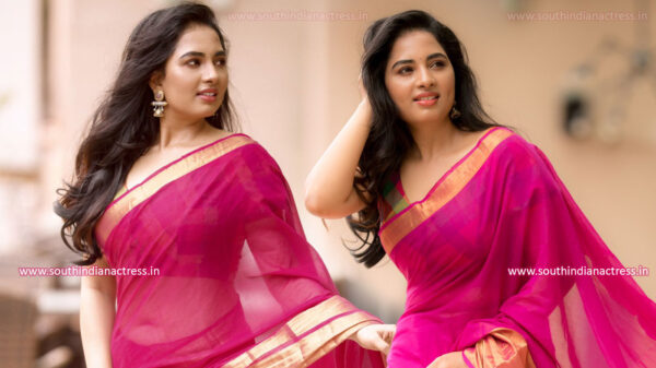 Srushti Dange in silk saree photos