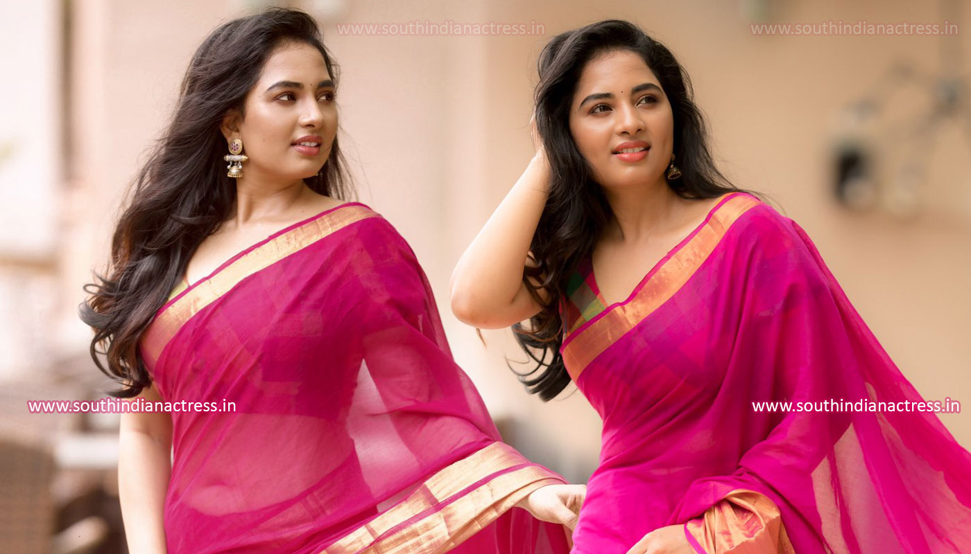 Srushti Dange in silk saree photos