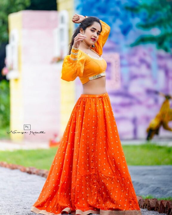 Deepthi Sunaina in bridal lehenga photos