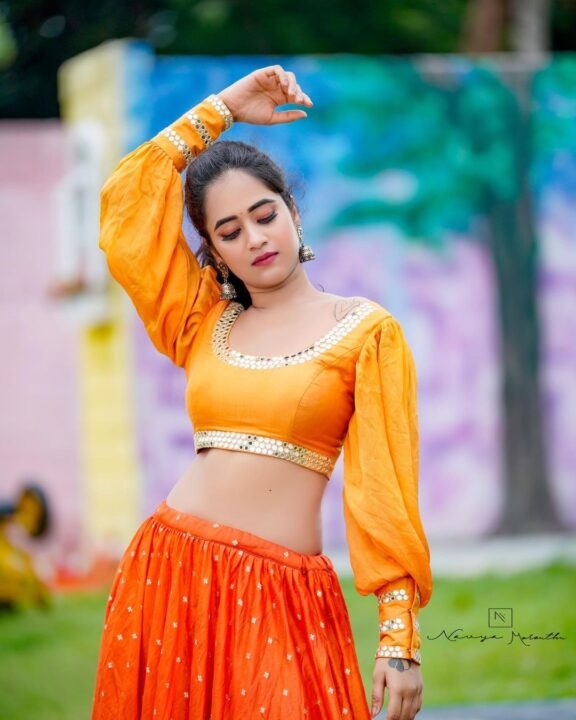 Deepthi Sunaina in bridal lehenga photos