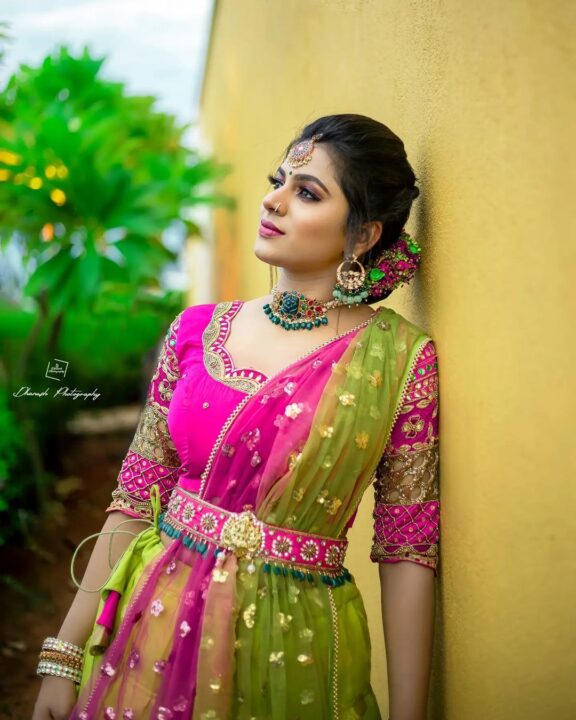 Delna Davis in Kanchipuram silk lehenga photos