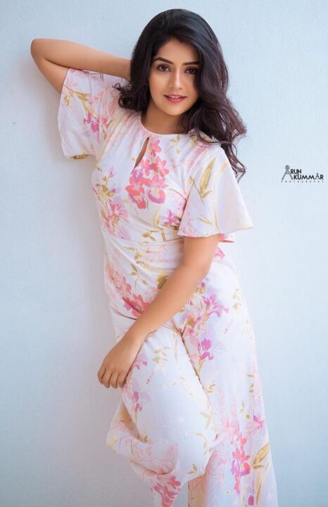 Megha Shetty in floral jumpsuit photos