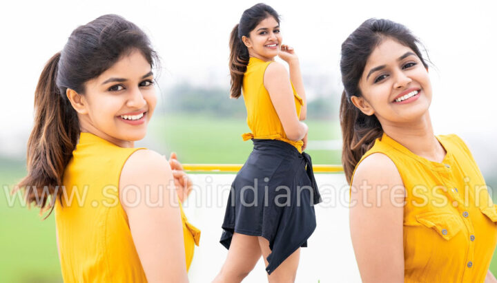 Sanjana Anand in sleeveless mustard jumpsuit shorts