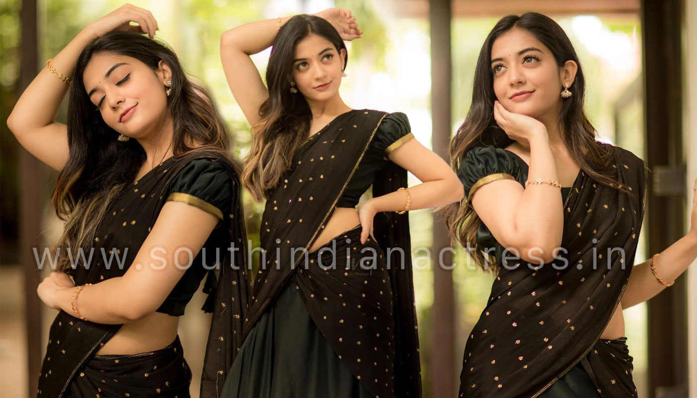 Athmika Sumithran in black half saree photos