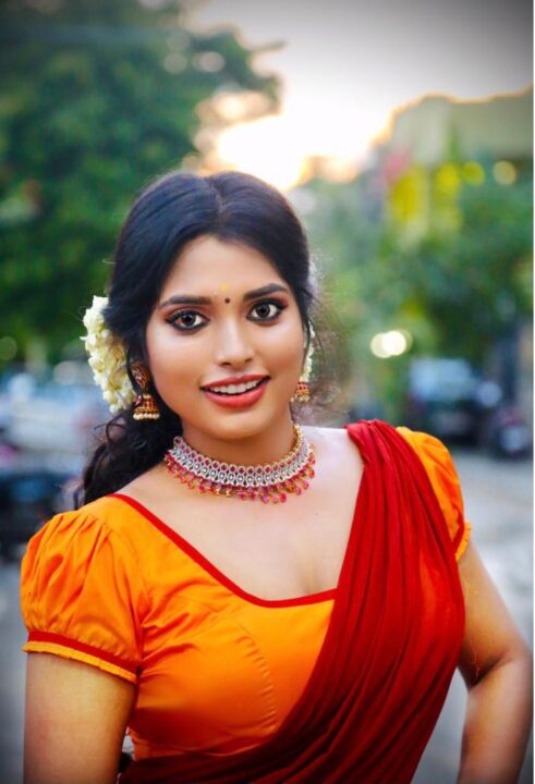 Chandrika Revathi in half saree photos