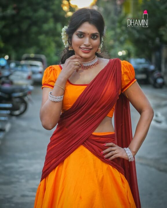 Chandrika Revathi in half saree photos