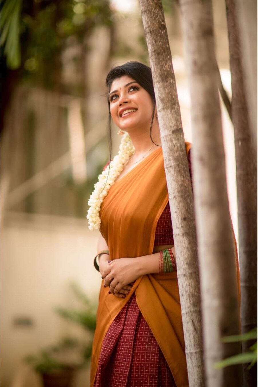 Gayathri Shan in half saree photos - South Indian Actress