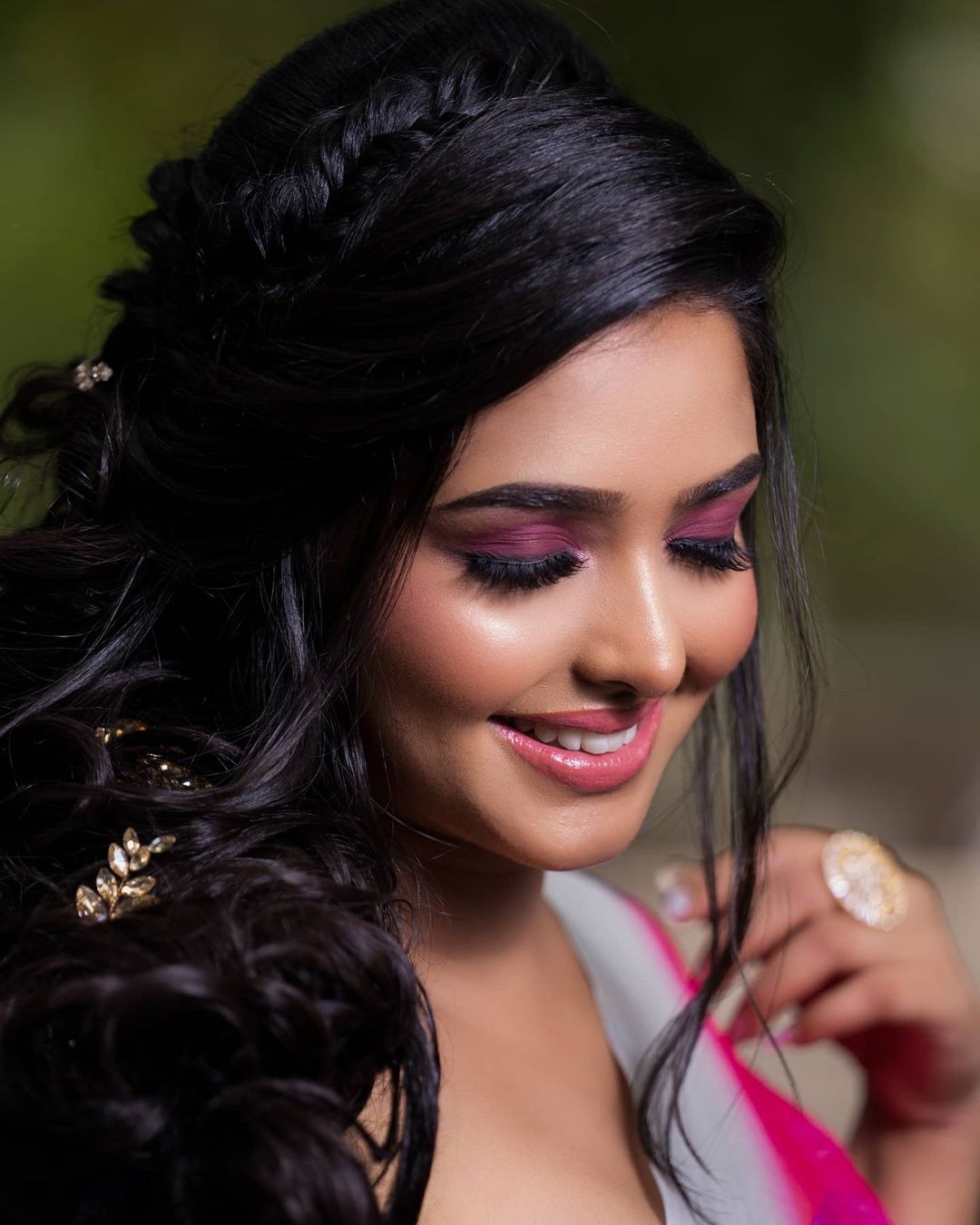 Kaustubha Mani in pink organza saree photos - South Indian Actress