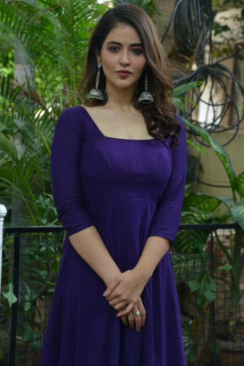 Priyanka Jawalkar in purple maxi dress photos