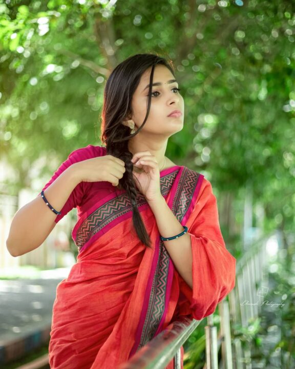 Vaishu Sundar in Chettinad cotton saree photos