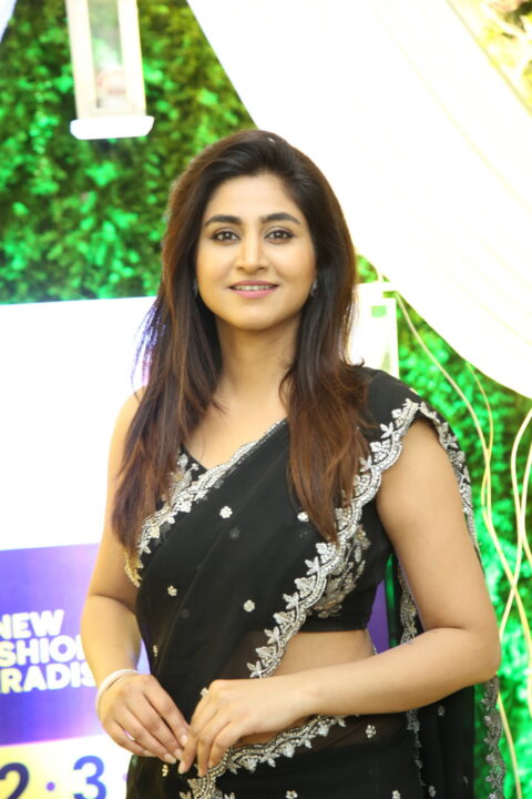 Varshini Sounderajan in black half saree photos