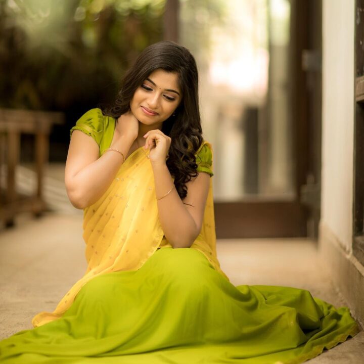 VJ Archana R in half saree photos