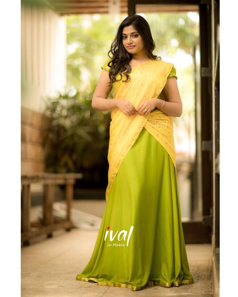 VJ Archana R in half saree photos - South Indian Actress