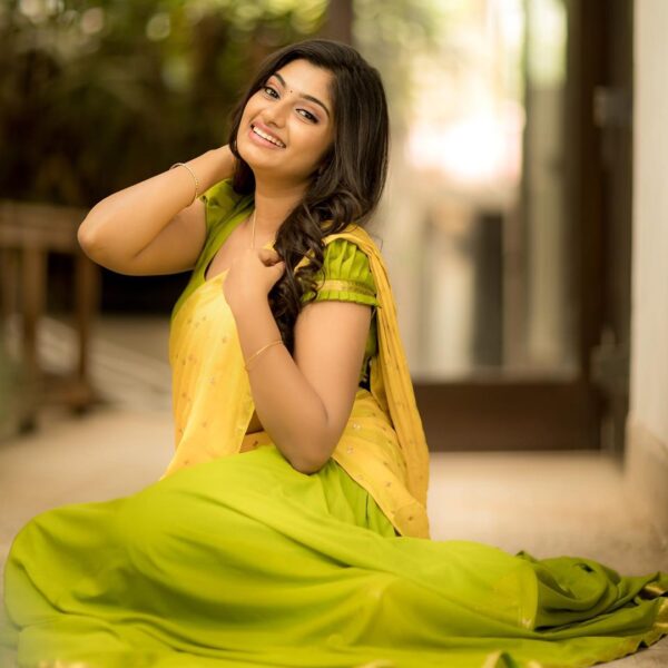 VJ Archana R in half saree photos - South Indian Actress