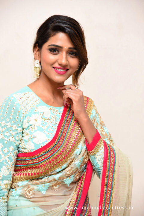 Dollysha in saree stills at The Killer Movie Success Meet