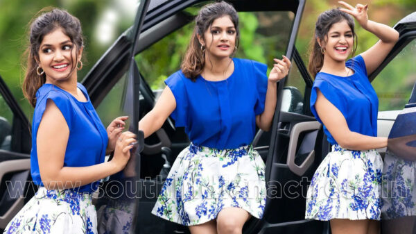 Sanjana Anand stills in floral printed skirt