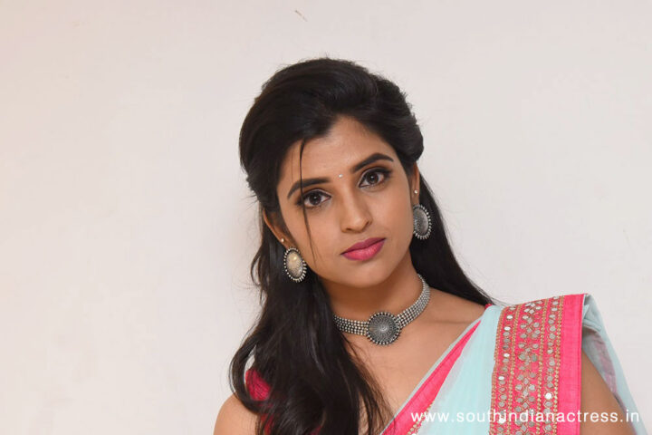 Syamala in saree stills at Gully Rowdy Pre Release