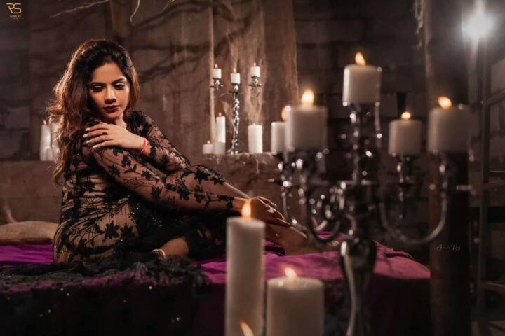 Aishwarya Dutta in gothic style photoshoot stills