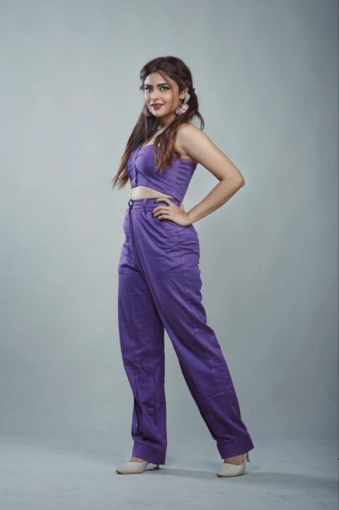 Priyanka Sharma in purple co-ord dress