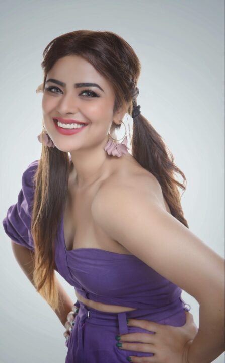 Priyanka Sharma in purple co-ord dress