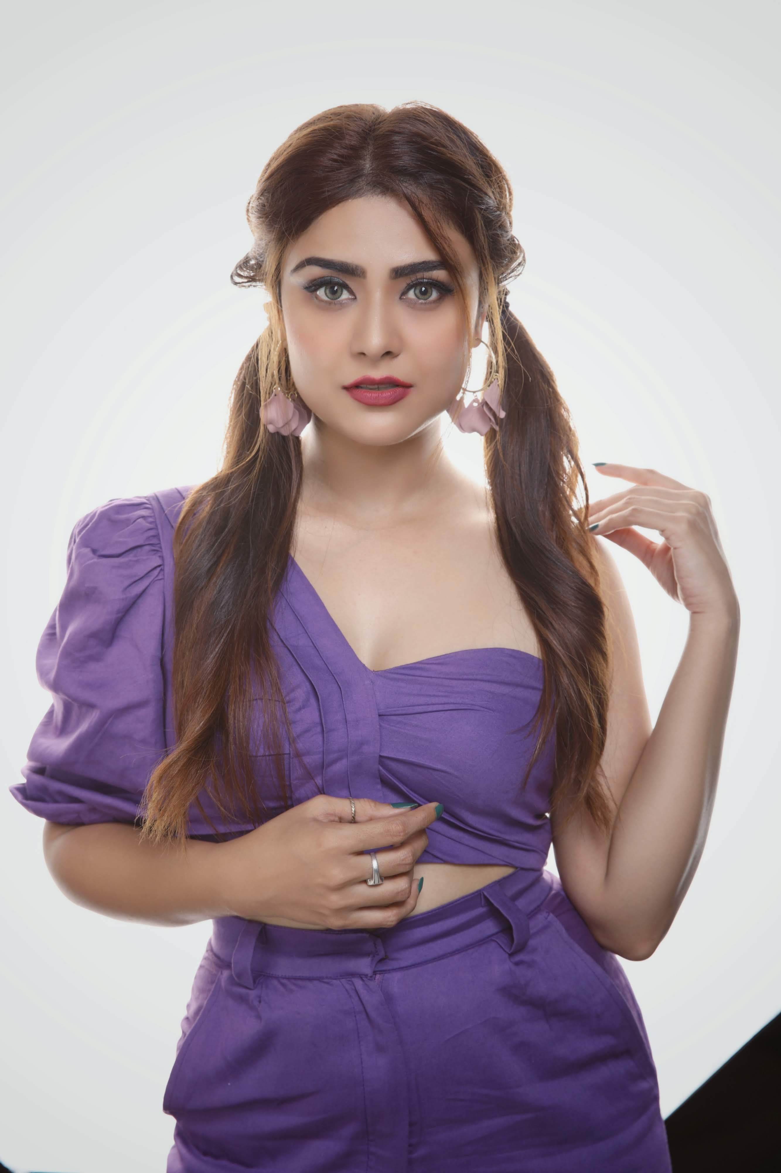 Priyanka Sharma in purple co-ord dress