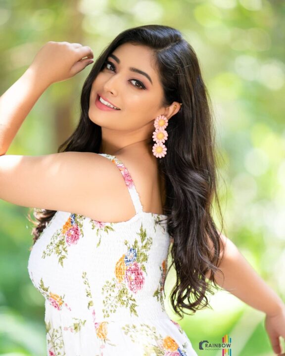 Priyanka Thimmesh in floral Maxi dress photos