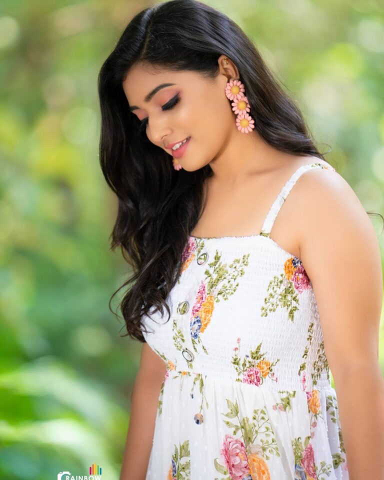 Priyanka Thimmesh in floral Maxi dress photos - South Indian Actress