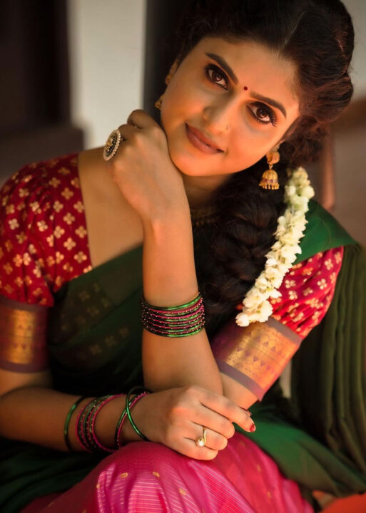 Rasna Pavithran in half saree photoshoot stills