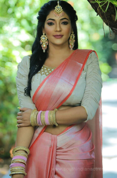 Reshma Pasupuleti hot pics in silk saree