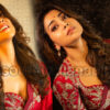 Shriya Saran in red saree stills at Music School Movie launch