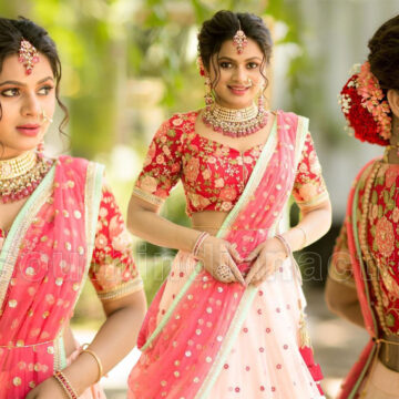 Delna Davis in pink lehenga photos