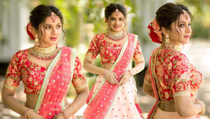 Delna Davis in pink lehenga photos