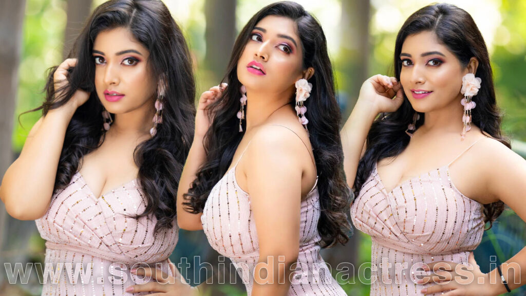 Priyanka Thimmesh in pink slit gown photos