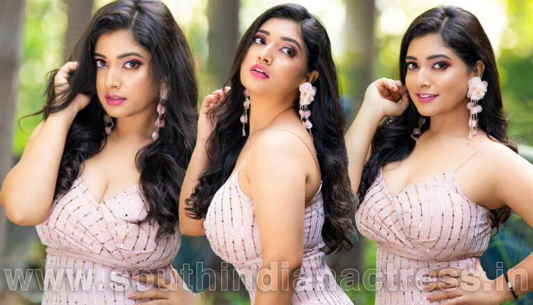 Priyanka Thimmesh in pink slit gown photos