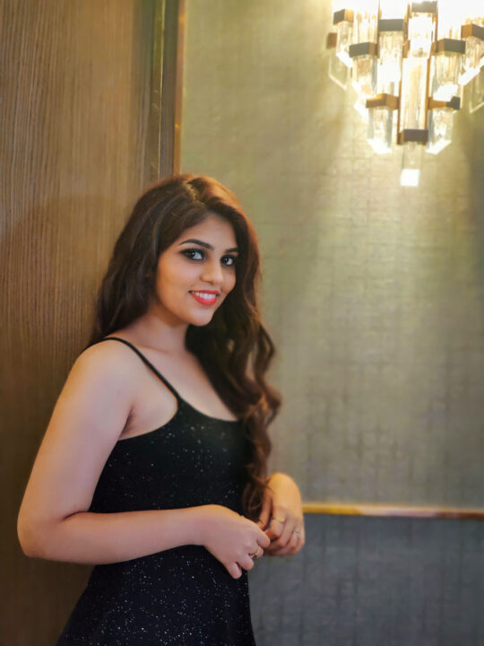 Bandhavi Sridhar hot stills in black dress