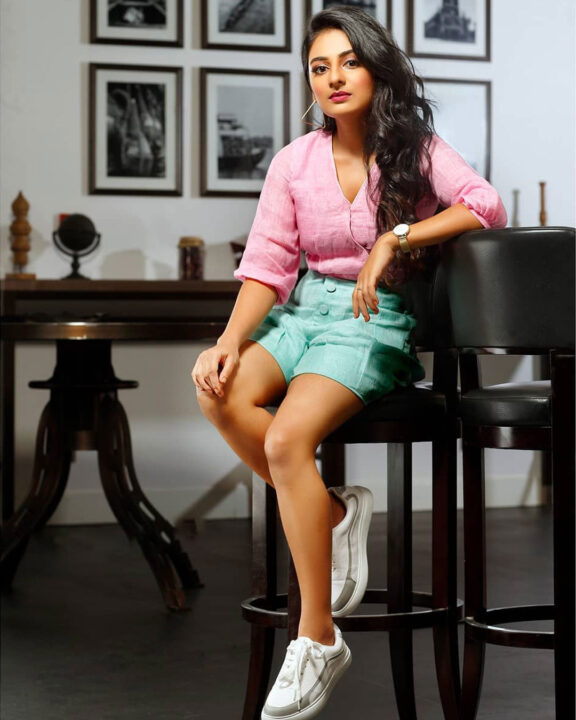 Drishyam actress Malayalam actress Esther Anil hot in shorts