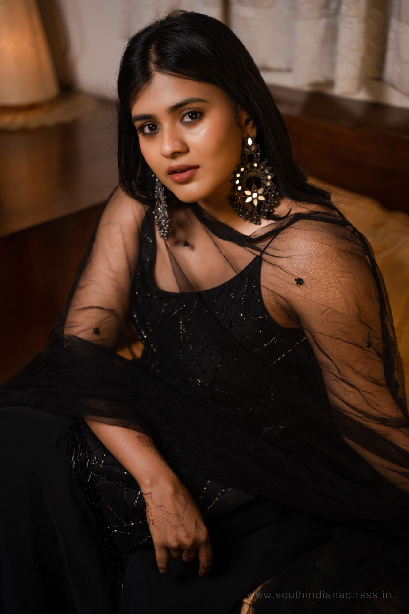 Hebah Patel in black kurtha at Santosham 2021