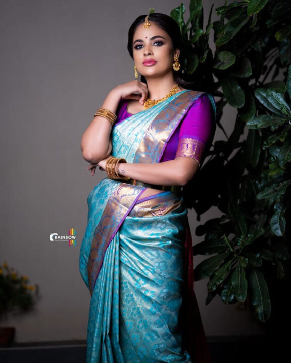 Nandita Swetha in silk saree photos