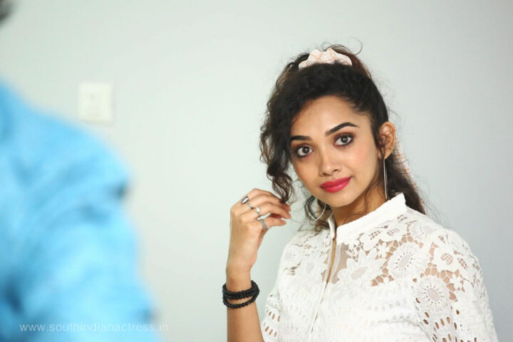 Pushpaka Vimanam actress Saanve Megghana at press meet