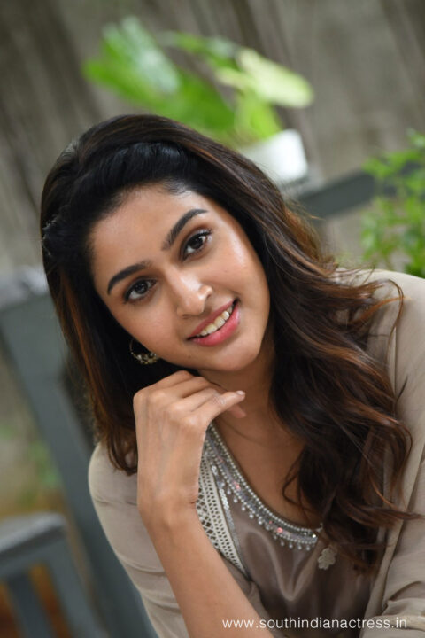 Tanya Ravichandran stills at Raja Vikramarka movie interview