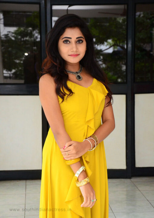 Vasanthi Krishnan in yellow maxi dress photos