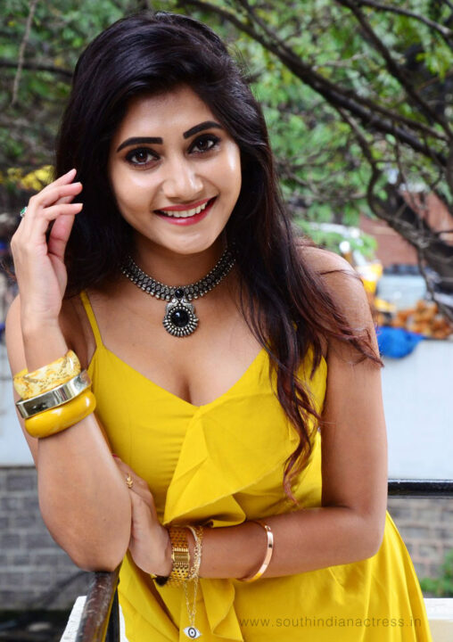 Vasanthi Krishnan in yellow maxi dress photos