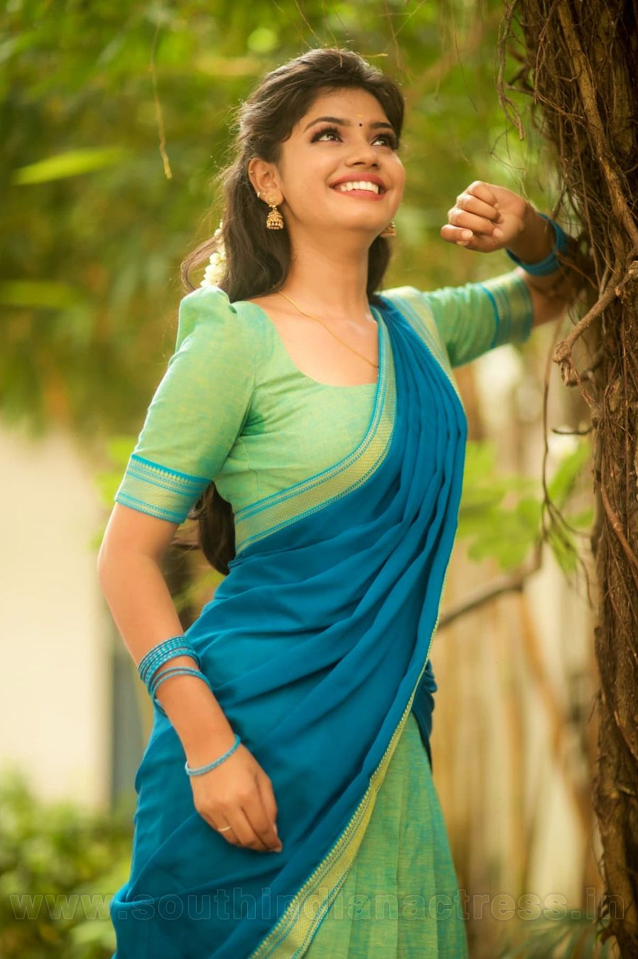 Pranika Dhakshu In Half Saree Photoshoot Stills South Indian Actress